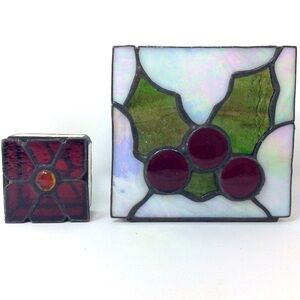 Two beautiful stained glass vintage boxes